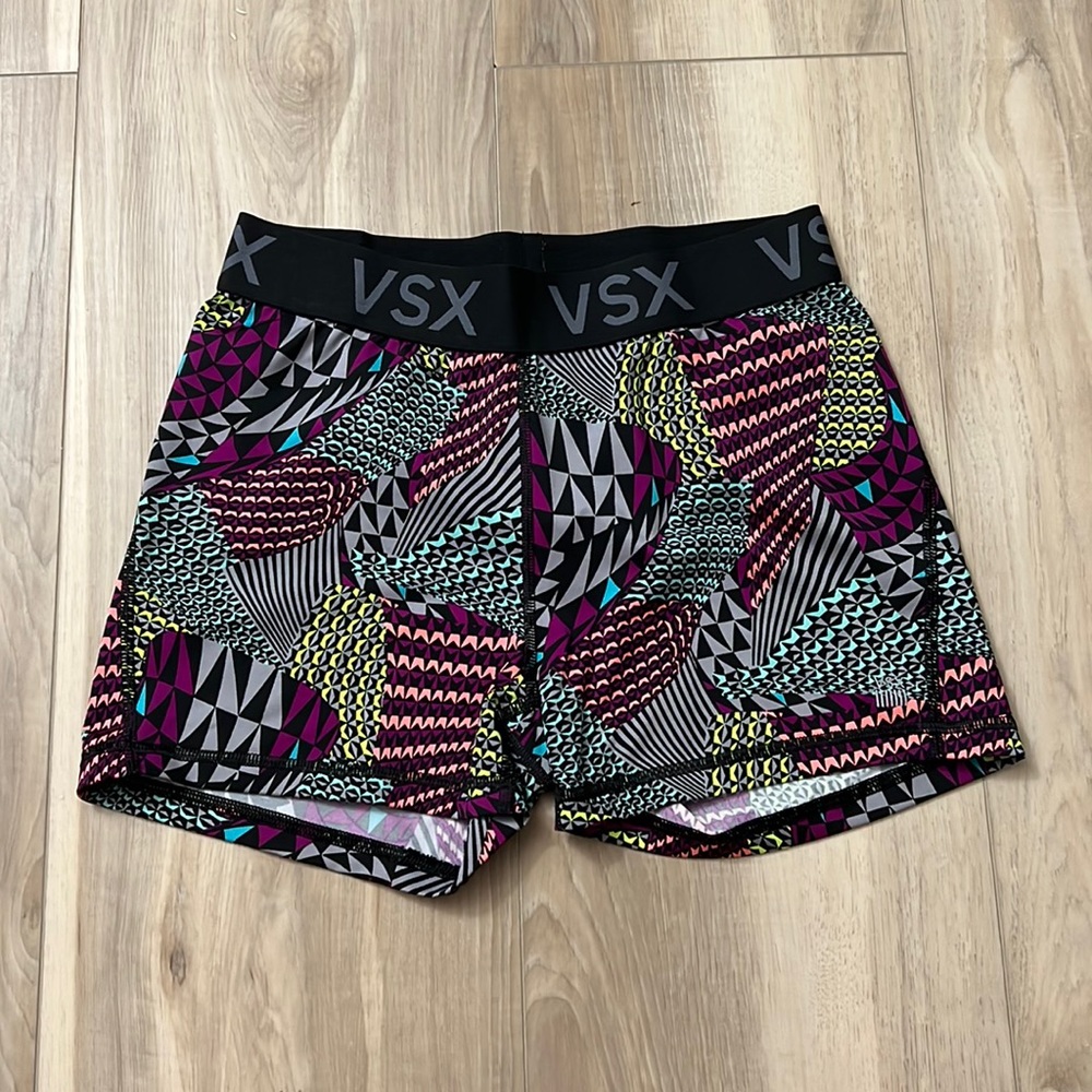 Victoria’s Secret VSX Sport Multi-Colored Geometric Print Compression Shorts